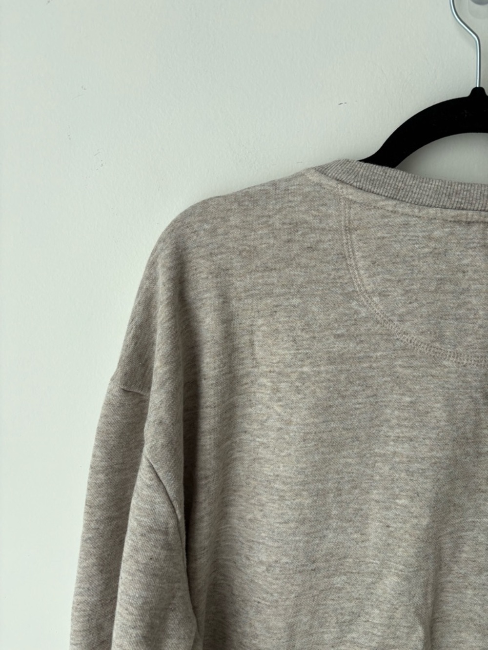Oversized Neutral Sweatshirt Cotton Pullover Minimalist SoftCrewneck oatmeal - Picture 8 of 8